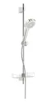 Hansa Basicjet - Set sprchovej hlavice, 1 prúd, hadica a tyče s poličkou, chróm 44770111