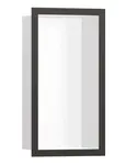 Hansgrohe XtraStoris Individual - Výklenek do stěny s designovým rámem, 30x15x10 cm, matná bílá/kartáčovaný černý chrom 56096340