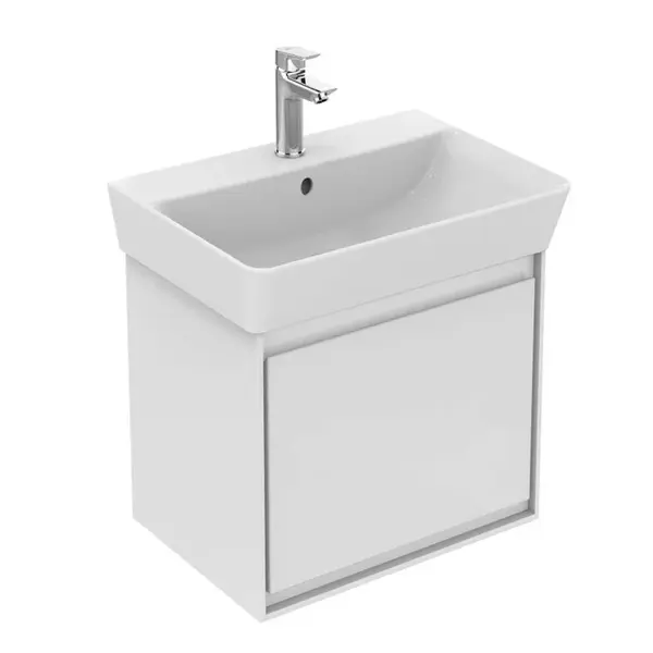 Ideal Standard Connect Air - Skrinka pod umývadlo Cube 50 cm, lesklá biela/matný svetlosivý lak E0842KN