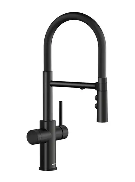 Blanco Catris S - Dřezová baterie s filtrační funkcí a flexibilním ramenem, matná černá 526707