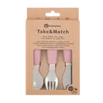 PETITE&MARS Sada příborů z nerezové oceli Take&Match Dusty Rose 12m+