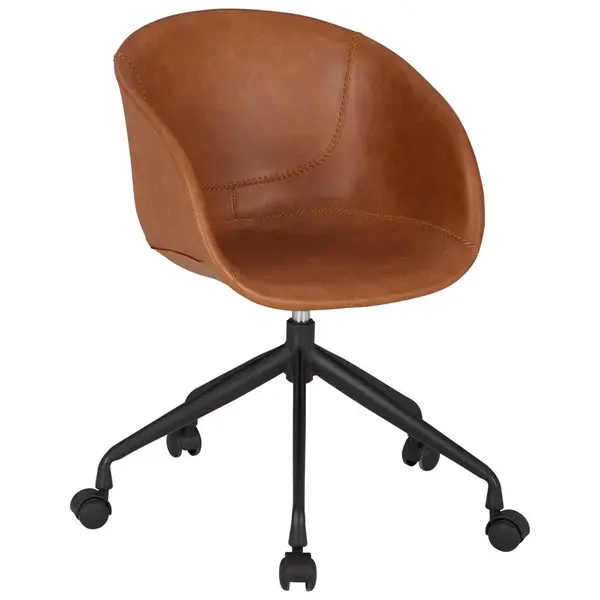 Carryhome OTOČNÁ ŽIDLE PRO MLÁDEŽ, vzhled kůže, hnědá, černá