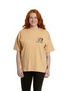 Meatfly dámské tričko Vexey Tapioca Flowers | Písková | Velikost XL | 100% bavlna