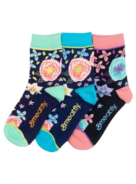 Meatfly ponožky Lexy Triple Pack Flowers | Mnohobarevná | Velikost XS/S