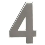 Číslo "4", 50 mm, samolepící, nerez