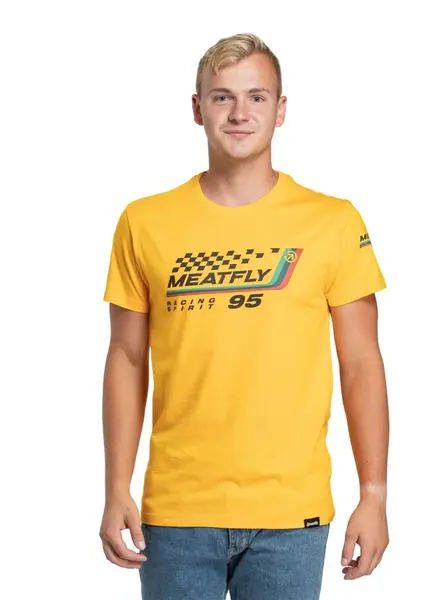 Meatfly pánské tričko Racing Spirit Deep Yellow | Žlutá | Velikost XXXL | 100% bavlna