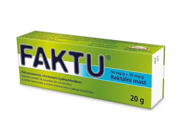 Faktu 50mg/g+10mg/g rektální mast 20g
