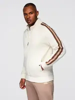 Ombre Men's sweatshirt with high collar and stripes - cream