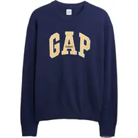 GAP V-INTX GAP ATHLETIC INTARSIA RLXD CREW Pánsky pletený sveter, tmavo modrá, veľkosť