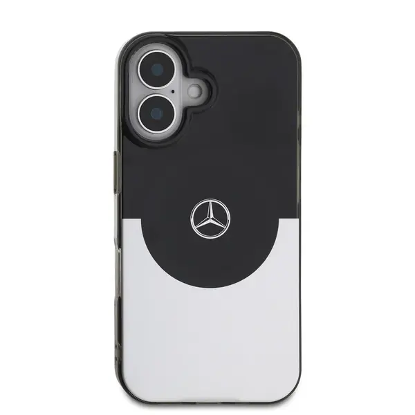 Zadní kryt Mercedes PC/TPU Double Layer MagSafe pro Apple iPhone 16, black/silver