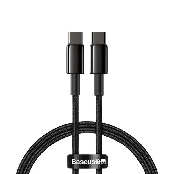 Rychlonabíjecí datový kabel Baseus Tungsten Gold 100W 1m USB-C na USB-C černý