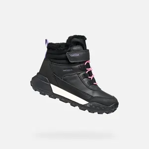 Black Girls Ankle Boots Geox Trekkyup AB - Girls