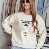 Bluza damska oversize z nadrukiem GOOSHY ecru Dstreet