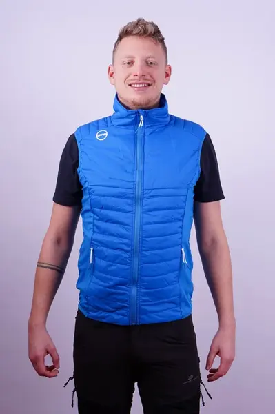 Pánská lehká prošívaná vesta gts 404722 modrá s