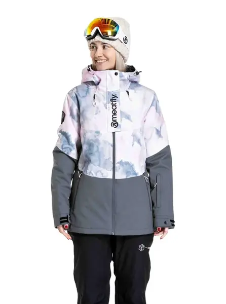 Meatfly dámská SNB & SKI bunda Kirsten Clouds Pink | Šedá | Velikost XXS