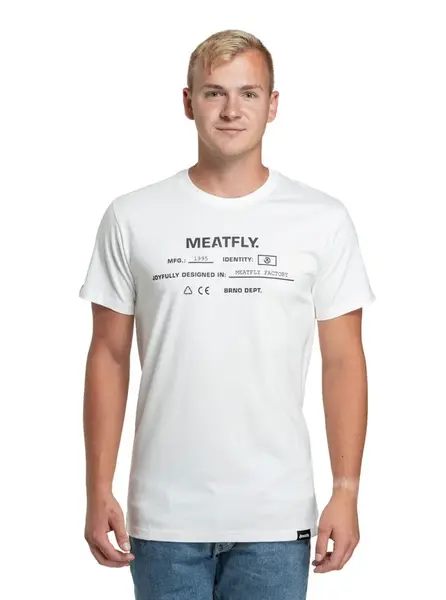 Meatfly pánské tričko Sign White | Bílá | Velikost S | 100% bavlna
