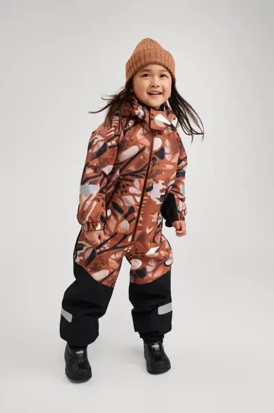 Dětská membránová zimní kombinéza reima kurikka hnědá 140