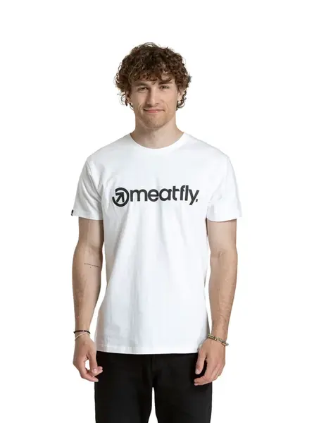 Meatfly pánské tričko MF Logo White | Bílá | Velikost M | 100% bavlna