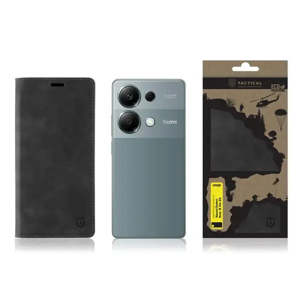 Flipové pouzdro Tactical Xproof pro Xiaomi Redmi Note 13 Pro 4G, black hawk