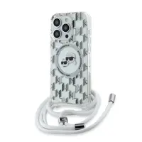 Zadní kryt Karl Lagerfeld IML Monogram Crossbody K&CH Heads MagSafe pro Apple iPhone 14 Pro Max, transparentní
