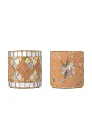Dekorativní svícen Bloomingville 7,5 x 7,5 cm 2-pack oranžová barva