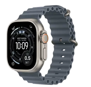 APPLE Watch Ultra 3 GPS + Cellular 49mm přírodní titan - ocelově modrý oceánský řemínek