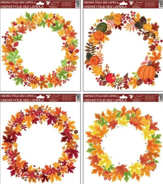 Okenní fólie 964 30x30cm, podzimní věnce