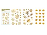 Samolepky vánoční vločky 80x120mm zlatá