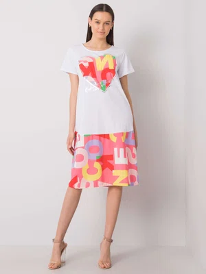 Dress-DHJ-SK-13119.26P-White-Pink