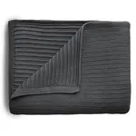 Mushie pletená detská deka z organickej bavlny - pásiková Dark Gray