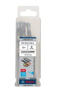 Bosch Príslušenstvo - Súprava vrtákov do kovu, 8x117 mm, 5 ks 2608595072