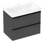 Hansgrohe Xelu Q - Skrinka s umývadlom, 63x78x50 cm, 2 zásuvky, matná sivá/matná čierna 54375670