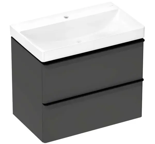 Hansgrohe Xelu Q - Skrinka s umývadlom, 63x78x50 cm, 2 zásuvky, matná sivá/matná čierna 54375670