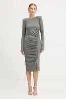 Šaty s příměsí vlny Pinko šedá barva, mini, 106126 A2ZU