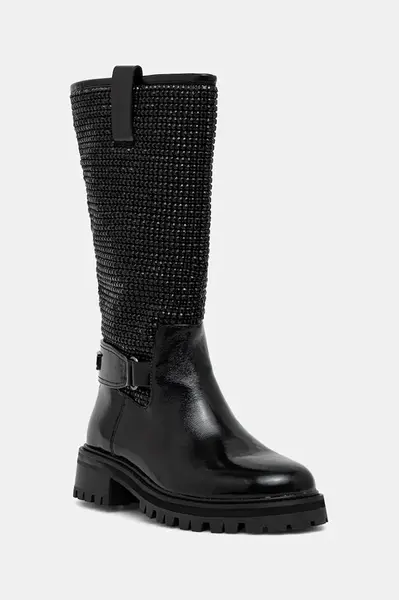 Nízké kozačky Kurt Geiger London Kurt Mid Calf Boot dámské, černá barva, na plochém podpatku, 4992800039