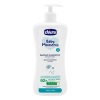 CHICCO Šampon na vlasy a tělo s dávkovačem Baby Moments 92 % přírodních složek 750 ml