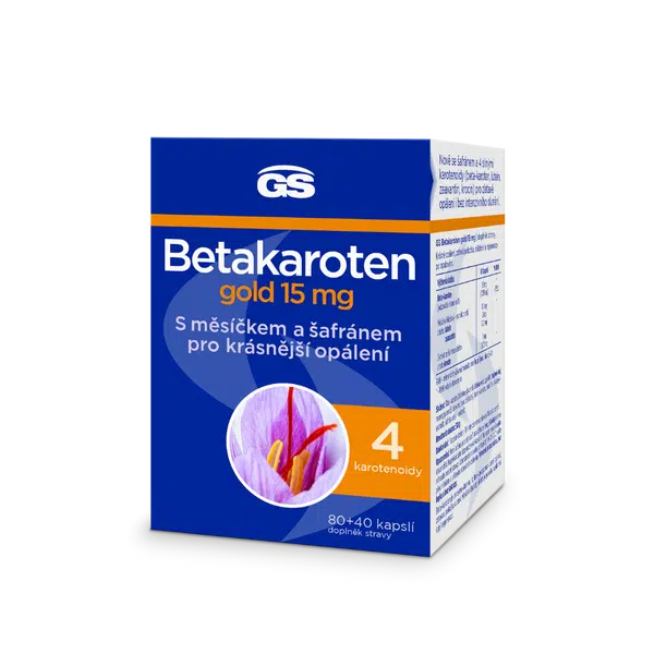 GS Betakaroten gold 15 mg, 80+40 kapslí