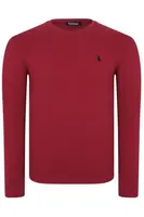 T9588 DEWBERRY BICYCLE COLLAR LONG SLEEVE T-SHIRT-BURGUNDY