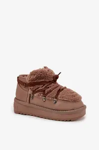 Nízké Sněhule Na Platformě S Kožíškem D.Franklin Hnědé