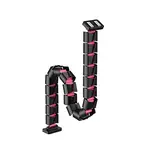 Organizér kabelů, magnetický husí krk, černo-růžový, 1285mm, pro výškově nastavitelné stoly, Powerton