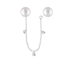 Variabilná perlová náušnica z bieleho zlata s diamantmi KLENOTA