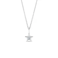 Prívesok hviezdička z bieleho zlata s diamantom KLENOTA