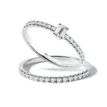 Set zásnubného prsteňa a svadobnej obrúčky z bieleho zlata KLENOTA