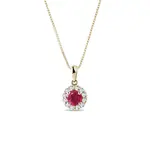 Diamantový náhrdelník zo 14k žltého zlata s rubínmi KLENOTA