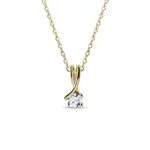 Zlatý náhrdelník stužka s briliantom KLENOTA