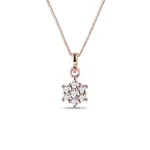 Briliantový prívesok kytička z ružového zlata KLENOTA