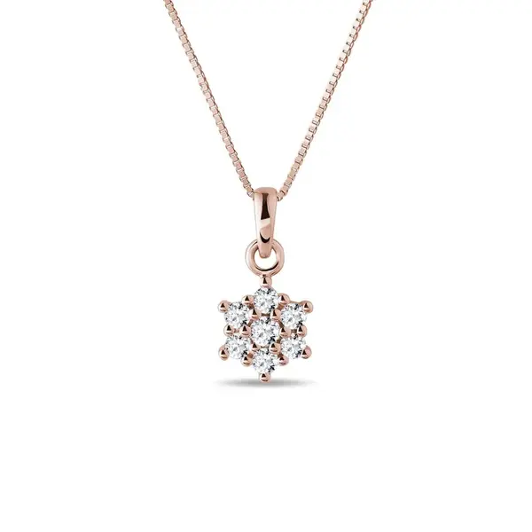Briliantový prívesok kytička z ružového zlata KLENOTA