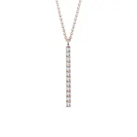 Náhrdelník z ružového zlata s diamantovou tyčinkou KLENOTA