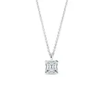 Náhrdelník s diamantem v brusu asscher v bílém zlatě KLENOTA