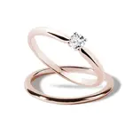 Diamantový minimalistický zásnubní set z růžového zlata KLENOTA